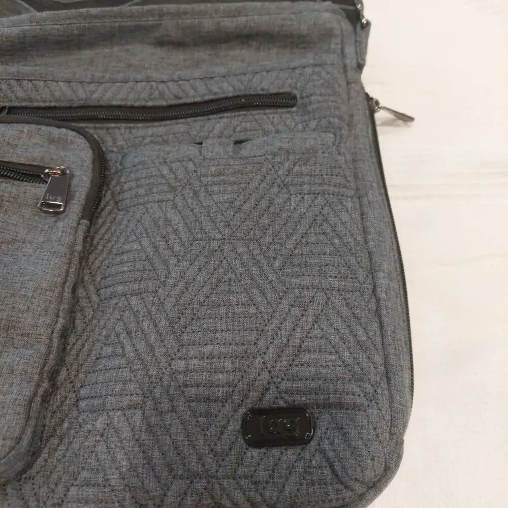 Lug Monorail Convertible Crossbody Backpack Gray Bag Travel Organizer Nylon